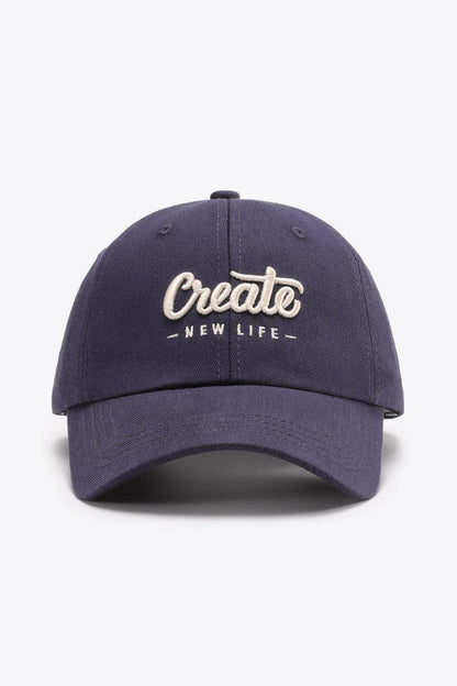 CREATE NEW LIFE Adjustable Cotton Baseball Cap for All Sizes