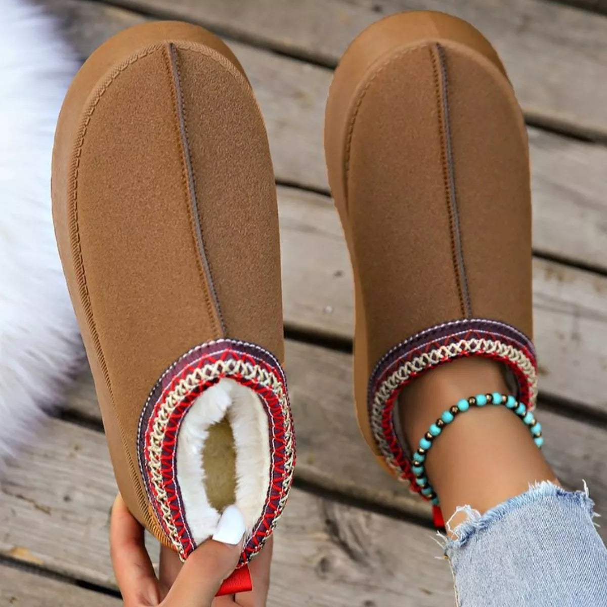 Plush Lined Platform Ankle Boots
