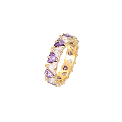 Fashionable Colorful Zircon Ring For Women