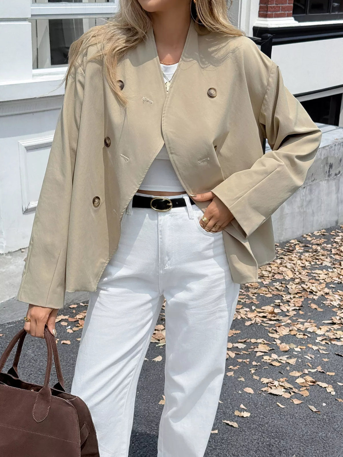 Double-Breasted Long Sleeve Jacket