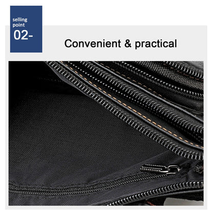 Multifunctional Genuine Leather Chest Bag &amp; Waist Bag for Men and Women – Fanny Pack for Travel, Sports, Running, and Holidays with Multiple Pockets