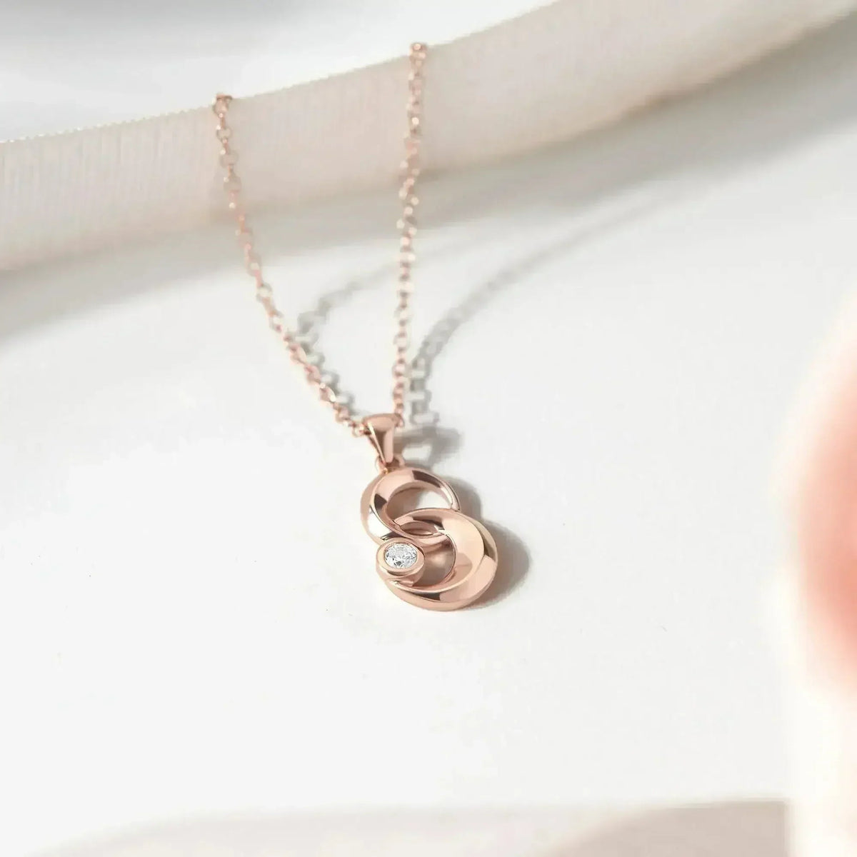Moon &amp; Star Linked Necklace, White Stone Moon Necklace, Gold Necklace
