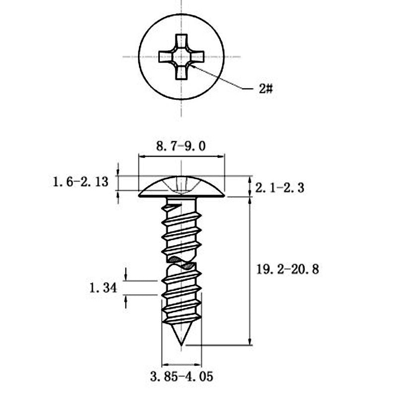 Stainless Steel Cross Big Head Self-tapping Screw Mushroom-shaped Haircut Round Head