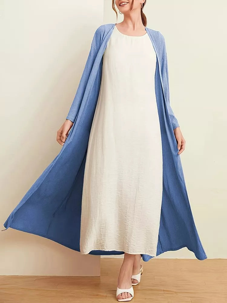 Open Front Long Sleeve Longline Cardigan