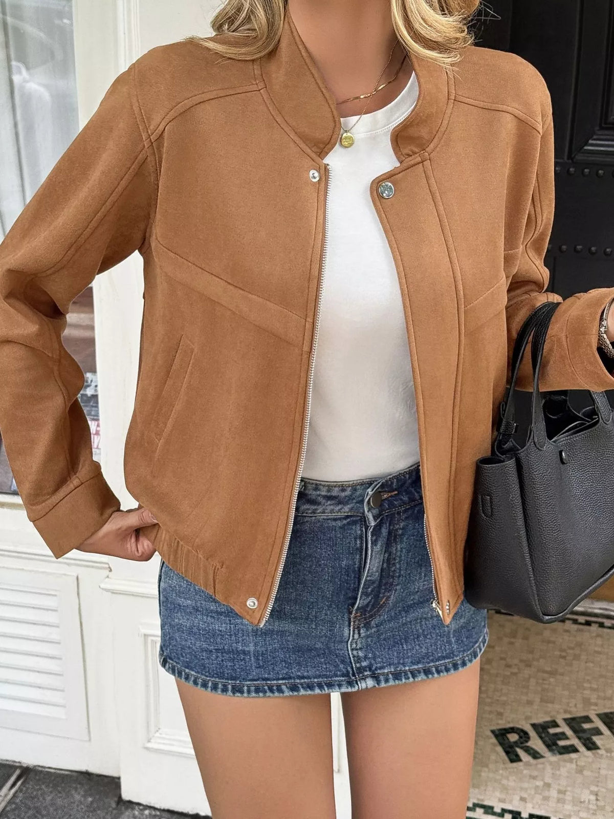 Casual Zip Up Long Sleeve Jacket