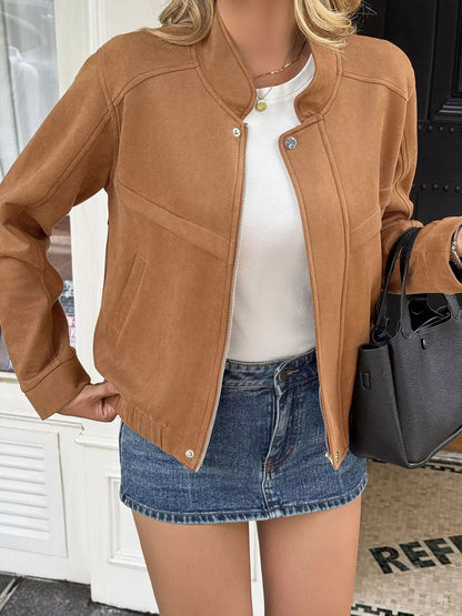 Casual Zip Up Long Sleeve Jacket