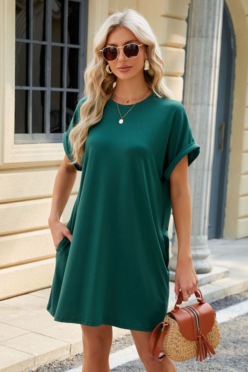 Short Sleeve Mini Dress with Pockets Casual &amp; Stylish Everyday Wear