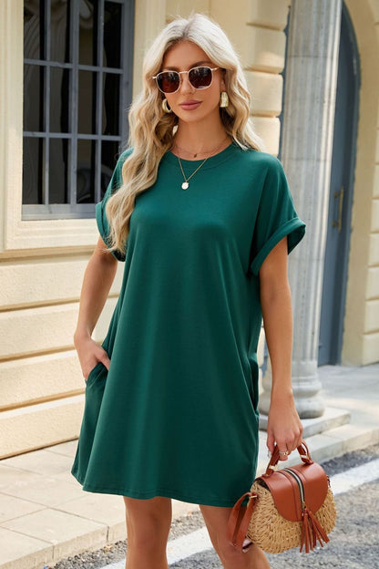 Short Sleeve Mini Dress with Pockets Casual &amp; Stylish Everyday Wear