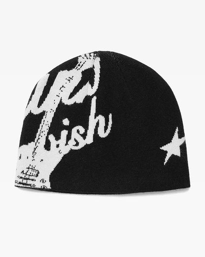 Fashionable Casual Versatile Knitted Hat With Embroidered Letters For Both