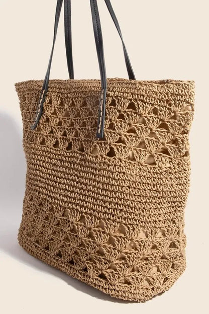 Fame Faux Leather Handle Tote Bag For Women