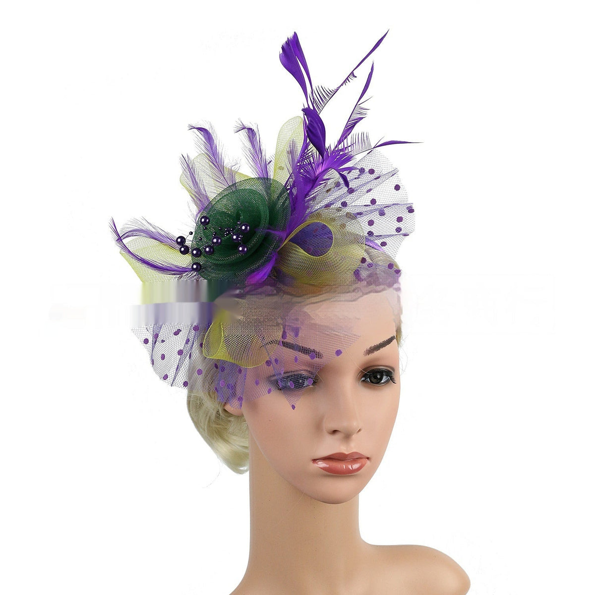 Headwear Bridal Hair Accessories Mesh Billycock Headband