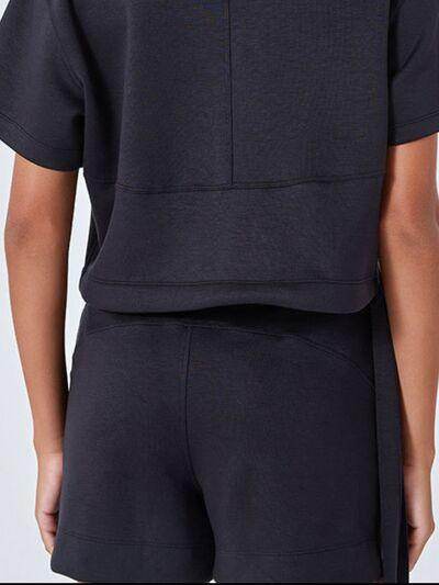 Drawstring Solid Color Shorts with Pockets for Women