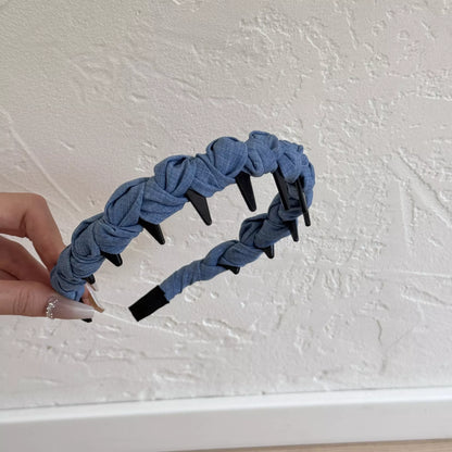 Denim Ruched Hair Headband
