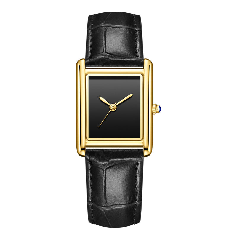 Couple Leather Watch Strap Simple Square Student&