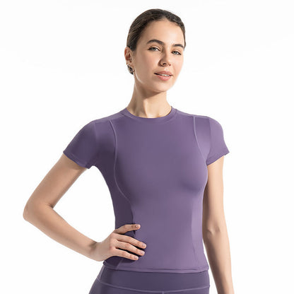 Thin Sports Tight Breathable Yoga Clothes Short-sleeved T-shirt Women&
