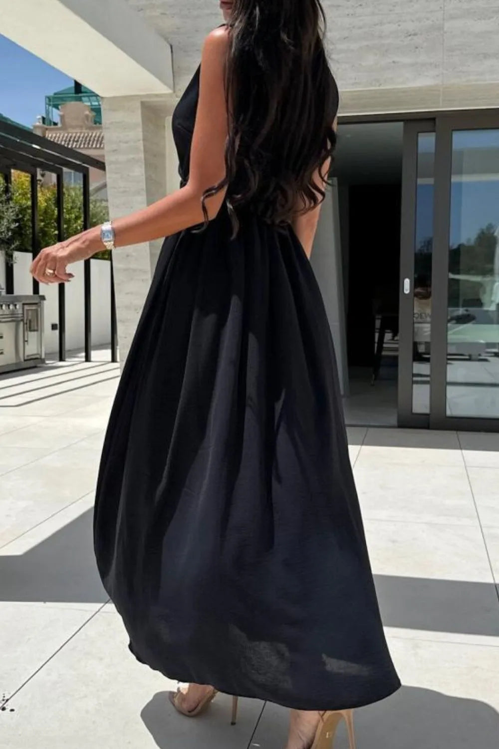 Surplice Sleeveless Slit Maxi Dress