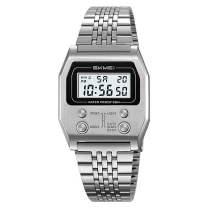 Retro Digital Minimalist Trendy Waterproof Mens Watch Multi-function Digital Watch For Men