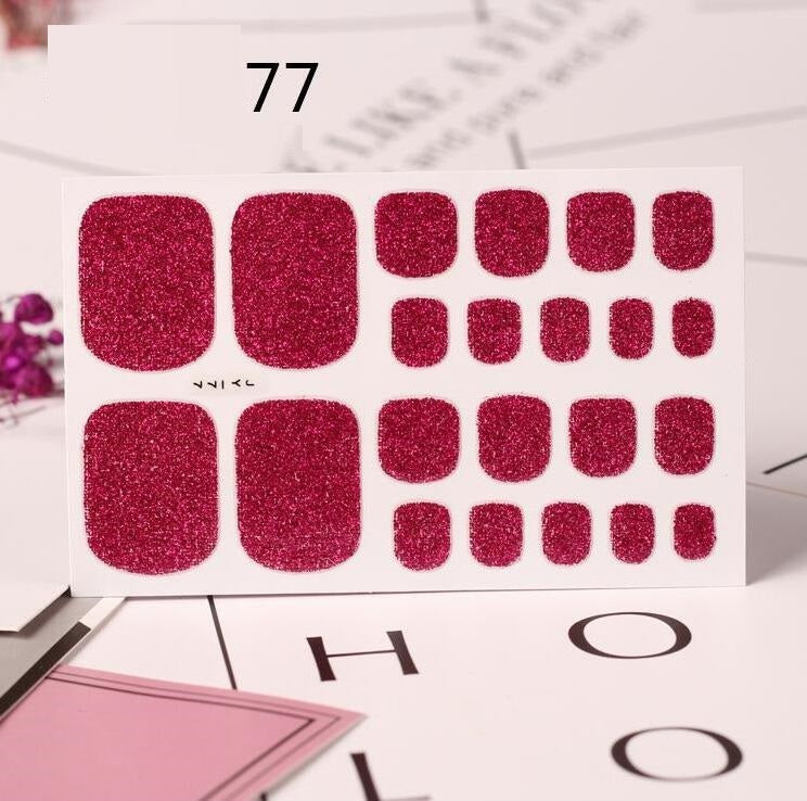 Green Onion Powder Nail Stickers (22 Solid Color)
