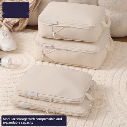 Compressible Travel Storage Bags Set - 6-Piece Luggage Organizers For Compartmentalized Packing Cubes