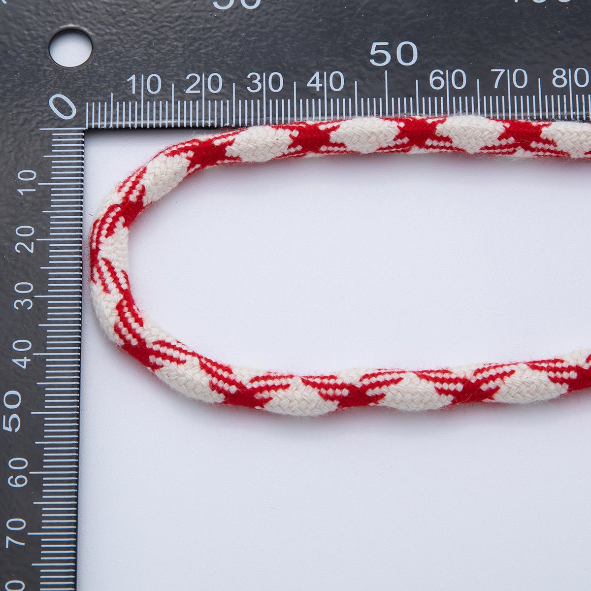 6mm Dark Red-Beige Braided Summer Sport Cord Necklace Bracelet Finding by Yard | Roll-1647