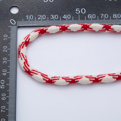 6mm Dark Red-Beige Braided Summer Sport Cord Necklace Bracelet Finding by Yard | Roll-1647