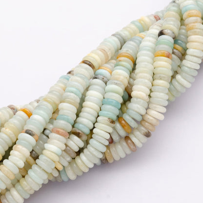 6mm x 2mm Thin Rondelle Natural Gemstone Bead Strand Finding | WA-3118 ~ WA-3127