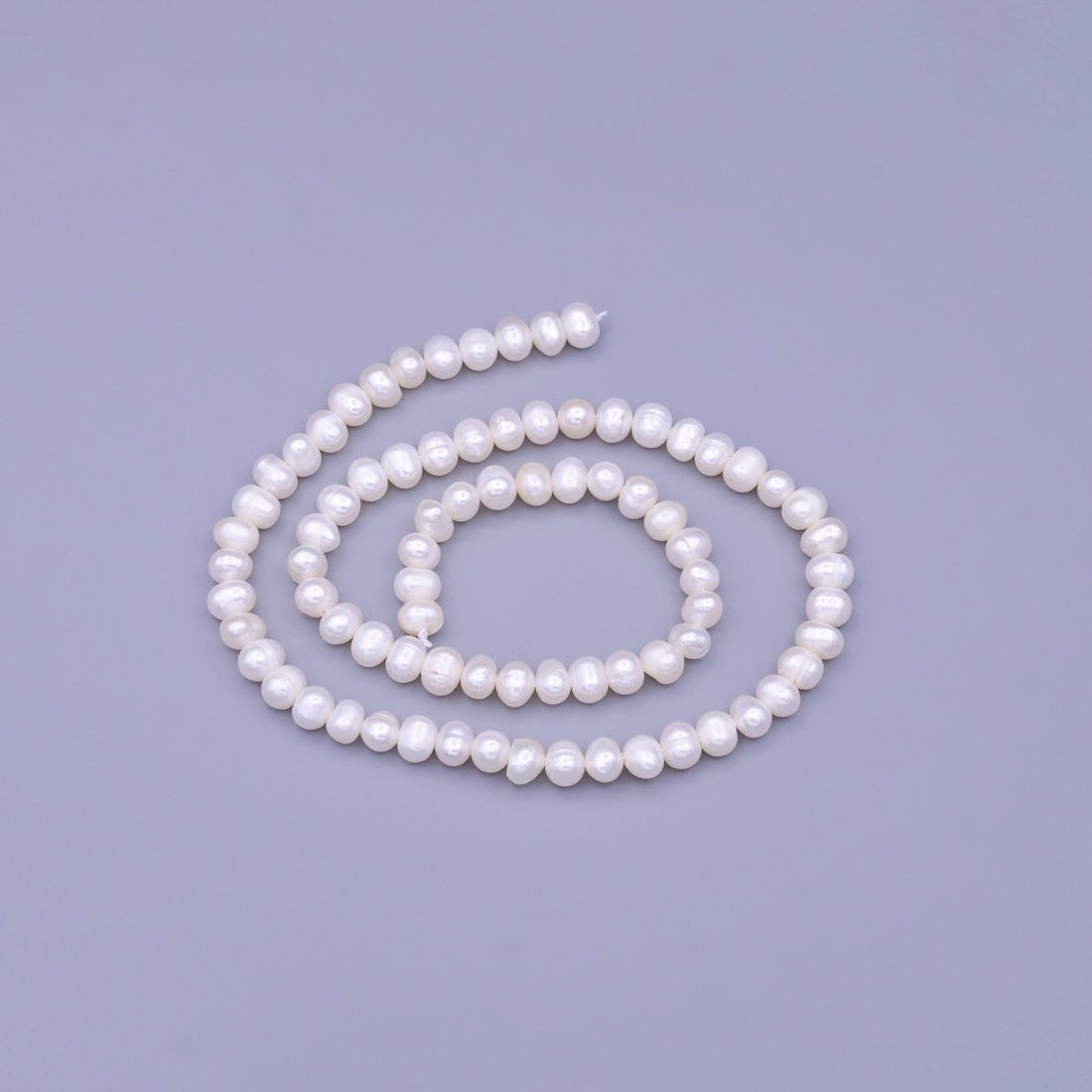 6mm Freshwater Pearl Button 80 Pieces/Strand Jewelry Making Finding Supply | WA-1665 Clearance Pricing