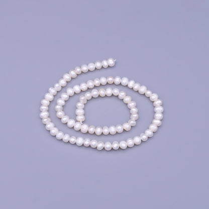 6mm Freshwater Pearl Button 80 Pieces/Strand Jewelry Making Finding Supply | WA-1665 Clearance Pricing