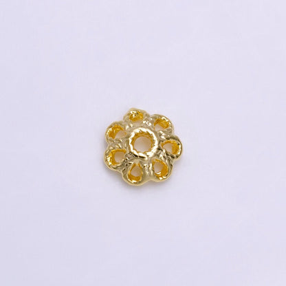 6mm Gold Filled Flower Bead Cap, Dainty Floral Bead Toppers, Bead Making Supply Z-919