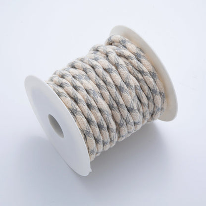 6mm Grey-Beige Braided Summer Sport Cord Paracord Unfinished Chain by Yard | Roll-1638