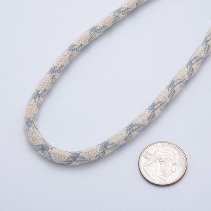 6mm Grey-Beige Braided Summer Sport Cord Paracord Unfinished Chain by Yard | Roll-1638