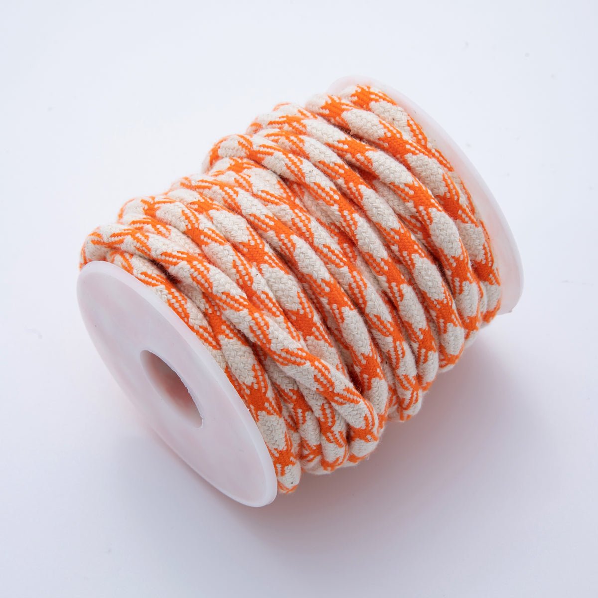 6mm Orange-Beige Braided Summer Sport Cord Necklace Bracelet Finding by Yard | Roll-1646
