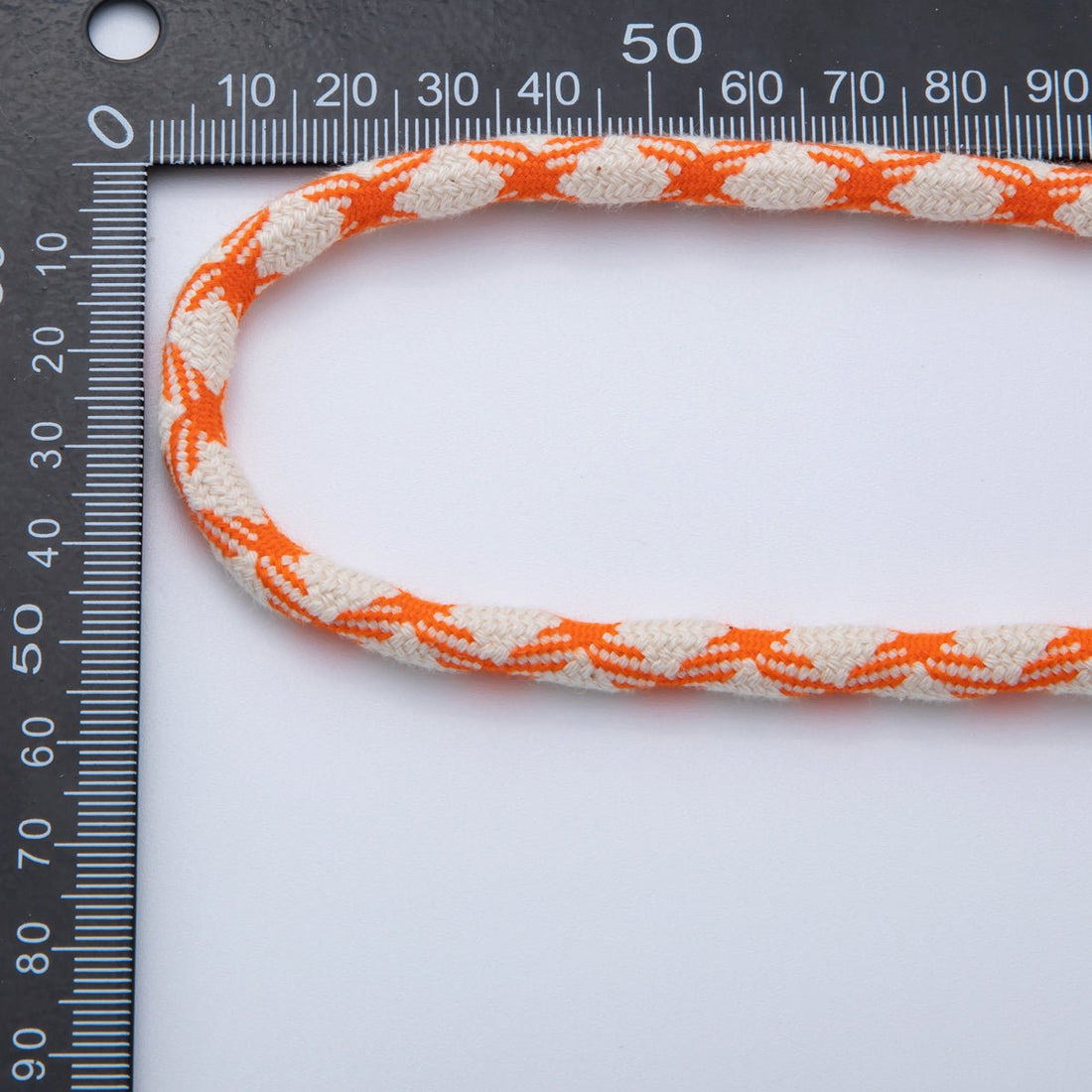 6mm Orange-Beige Braided Summer Sport Cord Necklace Bracelet Finding by Yard | Roll-1646