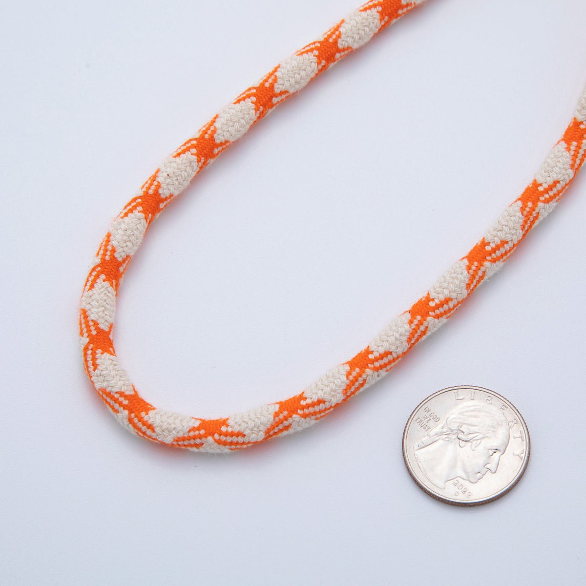 6mm Orange-Beige Braided Summer Sport Cord Necklace Bracelet Finding by Yard | Roll-1646