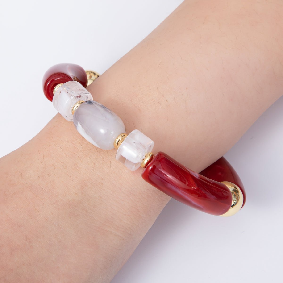 6mm Red Jasper, Carnelian Gemstone Bead Stretch Bracelet | WA-03971 WA-04137