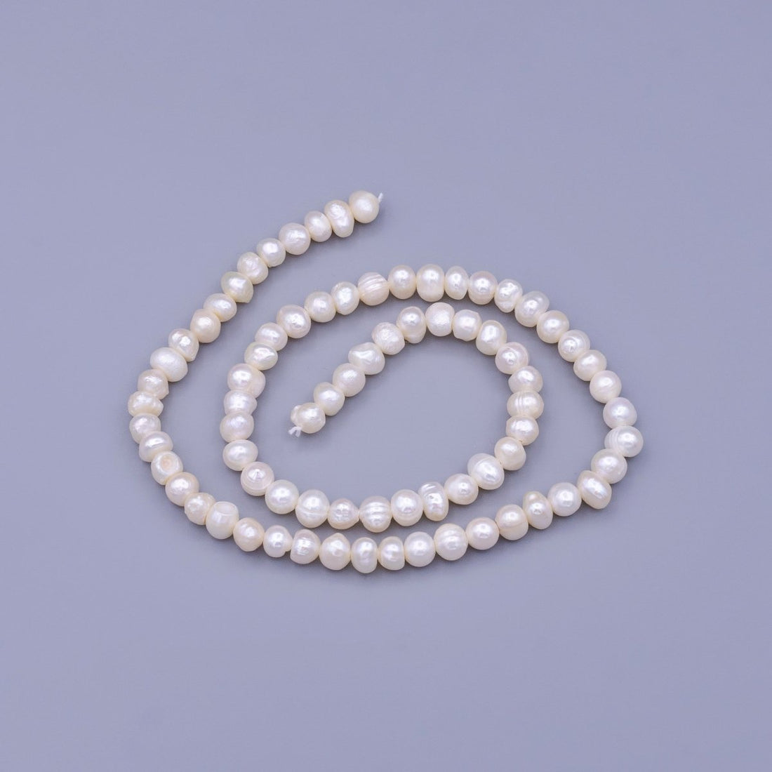 6mm Ringed Button Freshwater Pearl 70 Pieces/Strand Jewelry Making Findings | WA-1671 Clearance Pricing