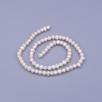 6mm Ringed Button Freshwater Pearl 70 Pieces/Strand Jewelry Making Findings | WA-1671 Clearance Pricing