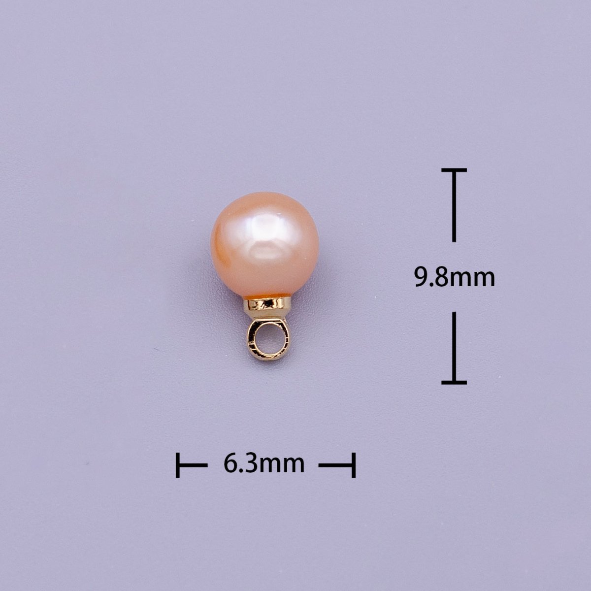 6mm Round White, Pink Pearl Add-On Charm in Gold &amp; Silver | C-197 C-204 C-205
