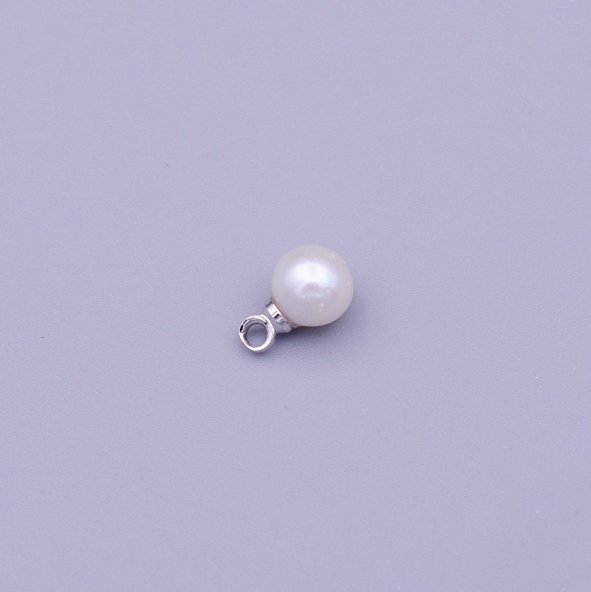 6mm Round White, Pink Pearl Add-On Charm in Gold &amp; Silver | C-197 C-204 C-205