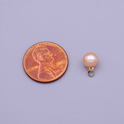 6mm Round White, Pink Pearl Add-On Charm in Gold &amp; Silver | C-197 C-204 C-205