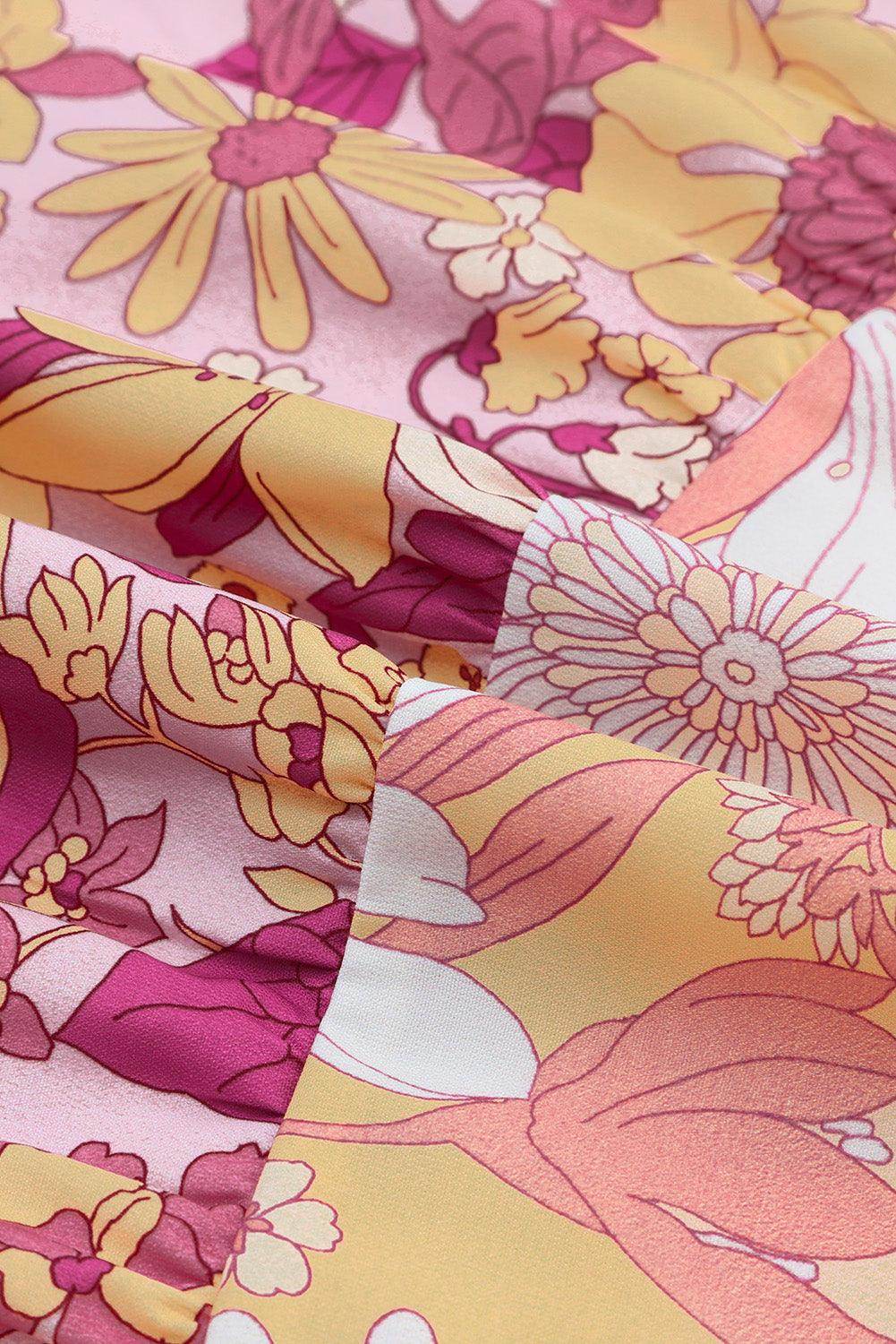 Floral Spaghetti Strap Tiered Dress for Summer Events