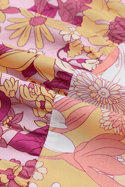 Floral Spaghetti Strap Tiered Dress for Summer Events