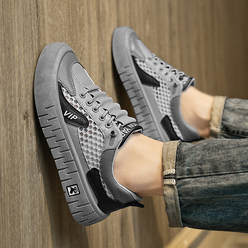 Mens Casual Breathable Mesh-panel Athletic Shoes