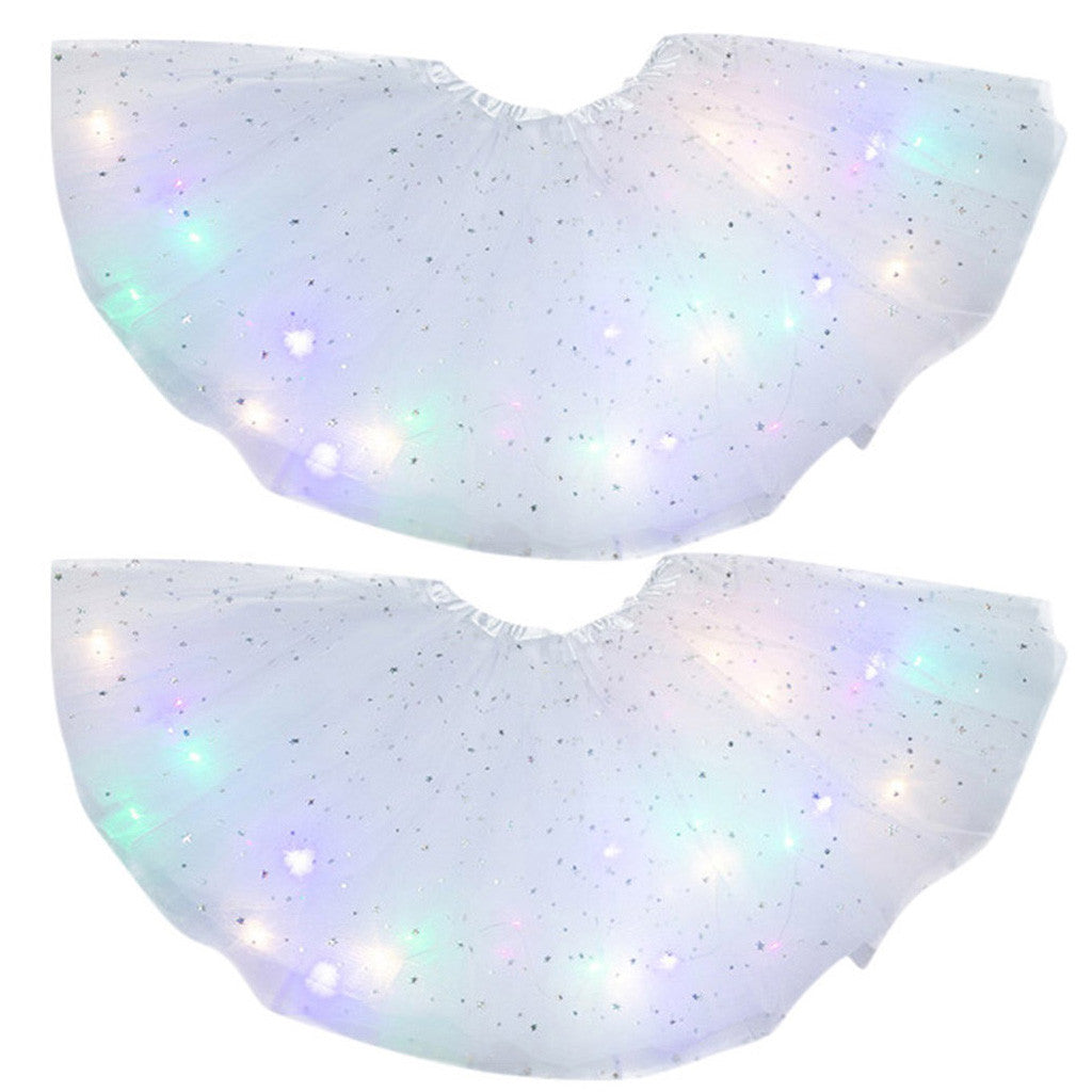 Magical &amp; Luminous  LED Princess Halloween Tutu Skirt Sequins Shiny Skirt