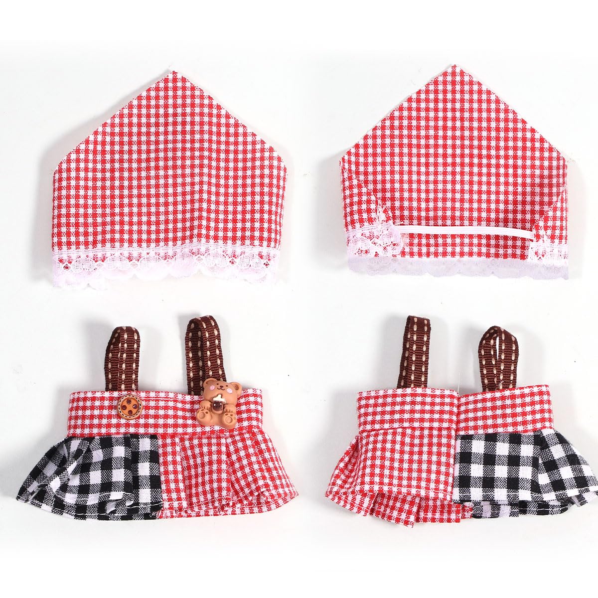 3 Piece Doll Clothes Set for 17cm Dolls - Handmade Crochet Outfit with Hat