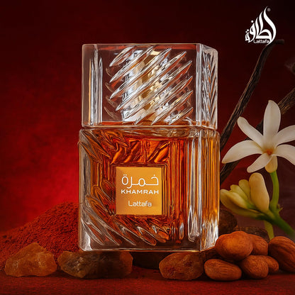 Lattafa Khamrah - Vanilla, Warm Spicy, Amber, Cinnamon - Eau de Parfum Long-Lasting Fragrance for Unisex, 3.40 Ounce / 100 ml