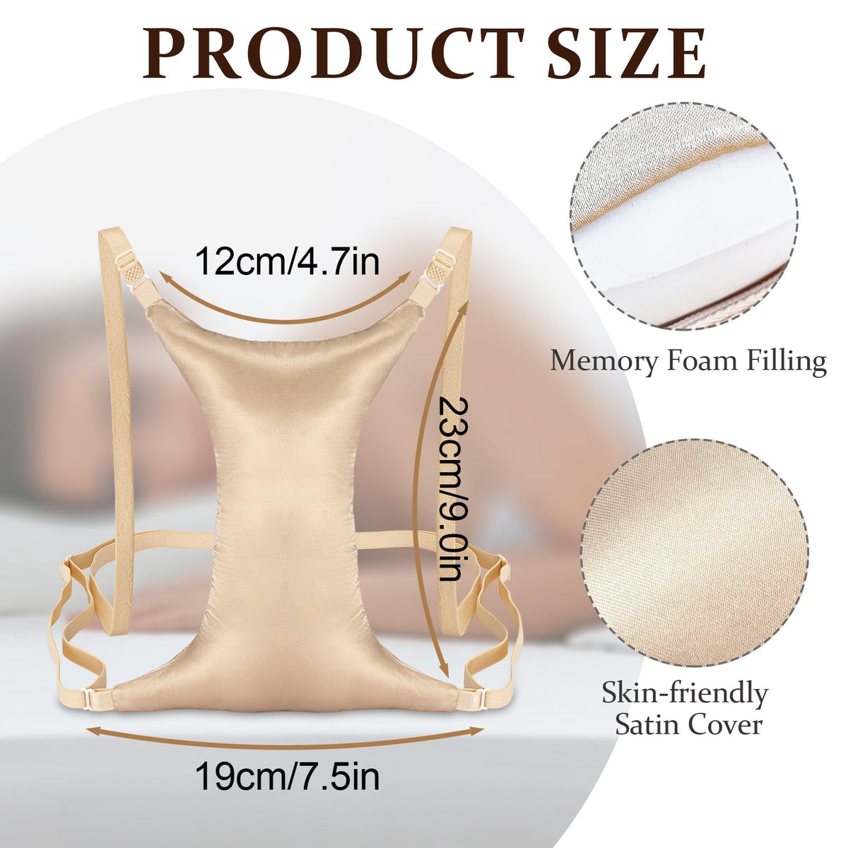 Premium Breast Support Pillow for Side Sleepers – Reduce Chest Wrinkles, Chest Compression &amp; Improve Sleep Comfort