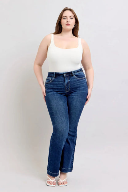 Judy Blue Full Size High Rise Flare Jeans with Pockets Plus Size