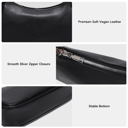 Small Shoulder Bag for Women Cute Mini Purse Trendy Vegan Leather Y2k Crescent Handbag