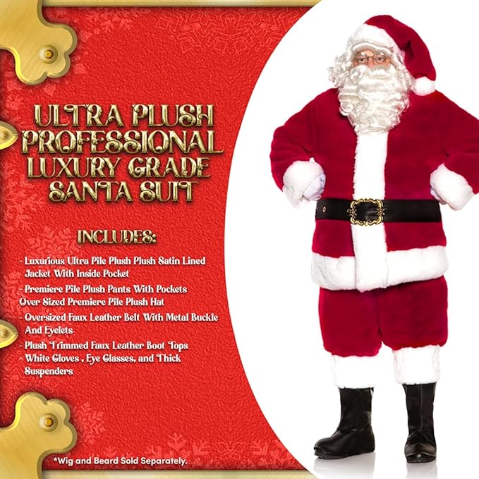 Luxurious Ultra Plush Professional Santa Claus Men&